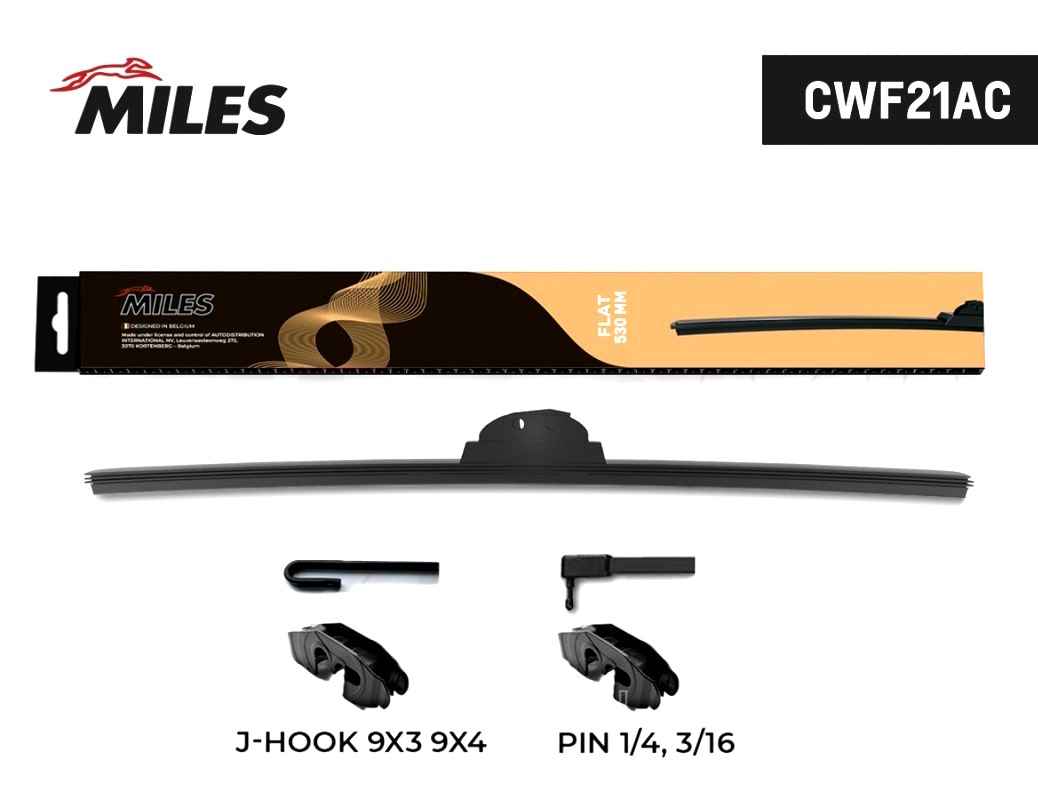 Щетка стеклоочистителя бескаркасная MILES 530 мм CWF21AC