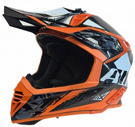 Кроссовый шлем AiM RH855 Carbon Terrain Black/Orange Кроссовый шлем AiM RH855 Carbon Terrain Black/Orange
